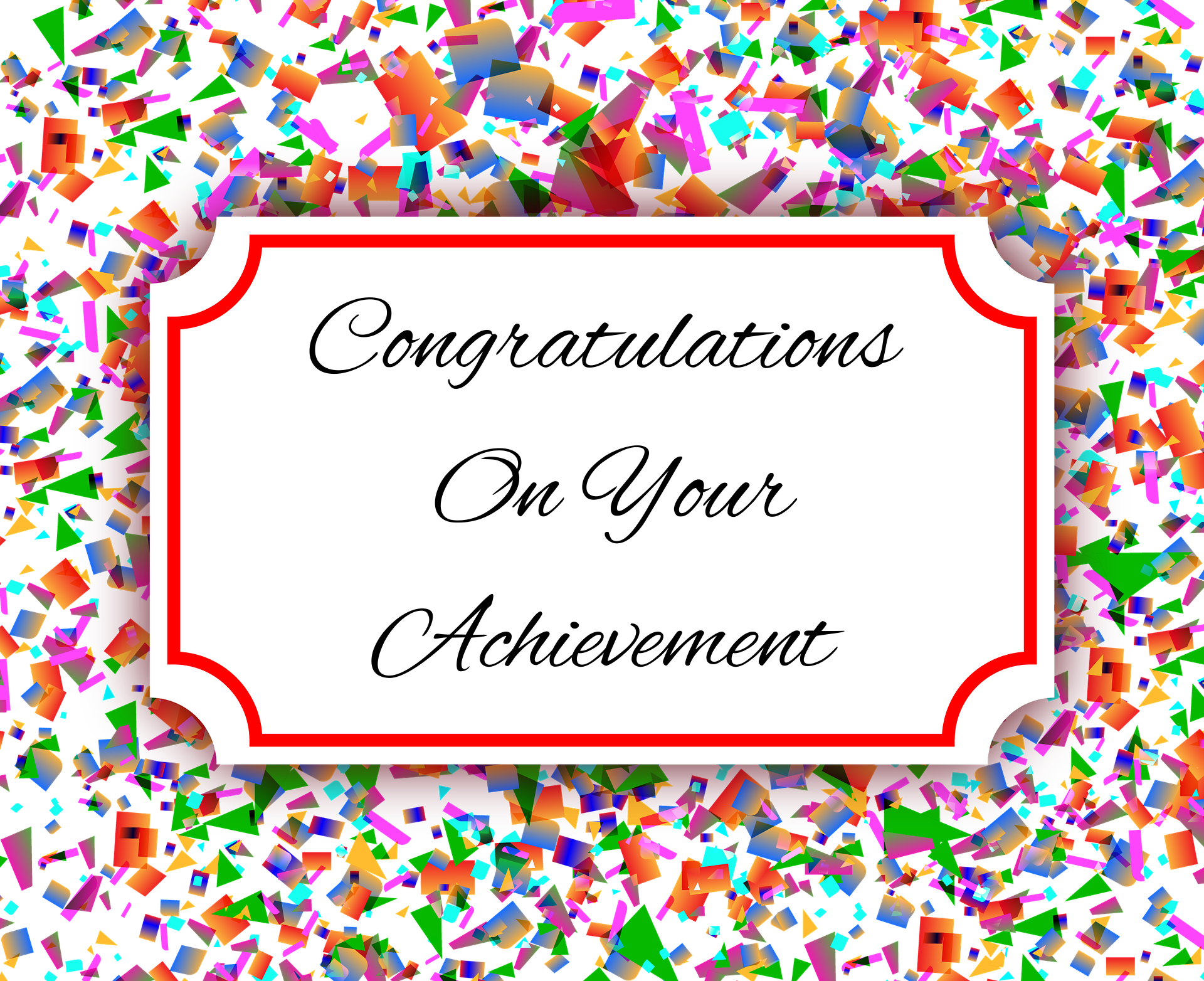 Congratulations on achievement